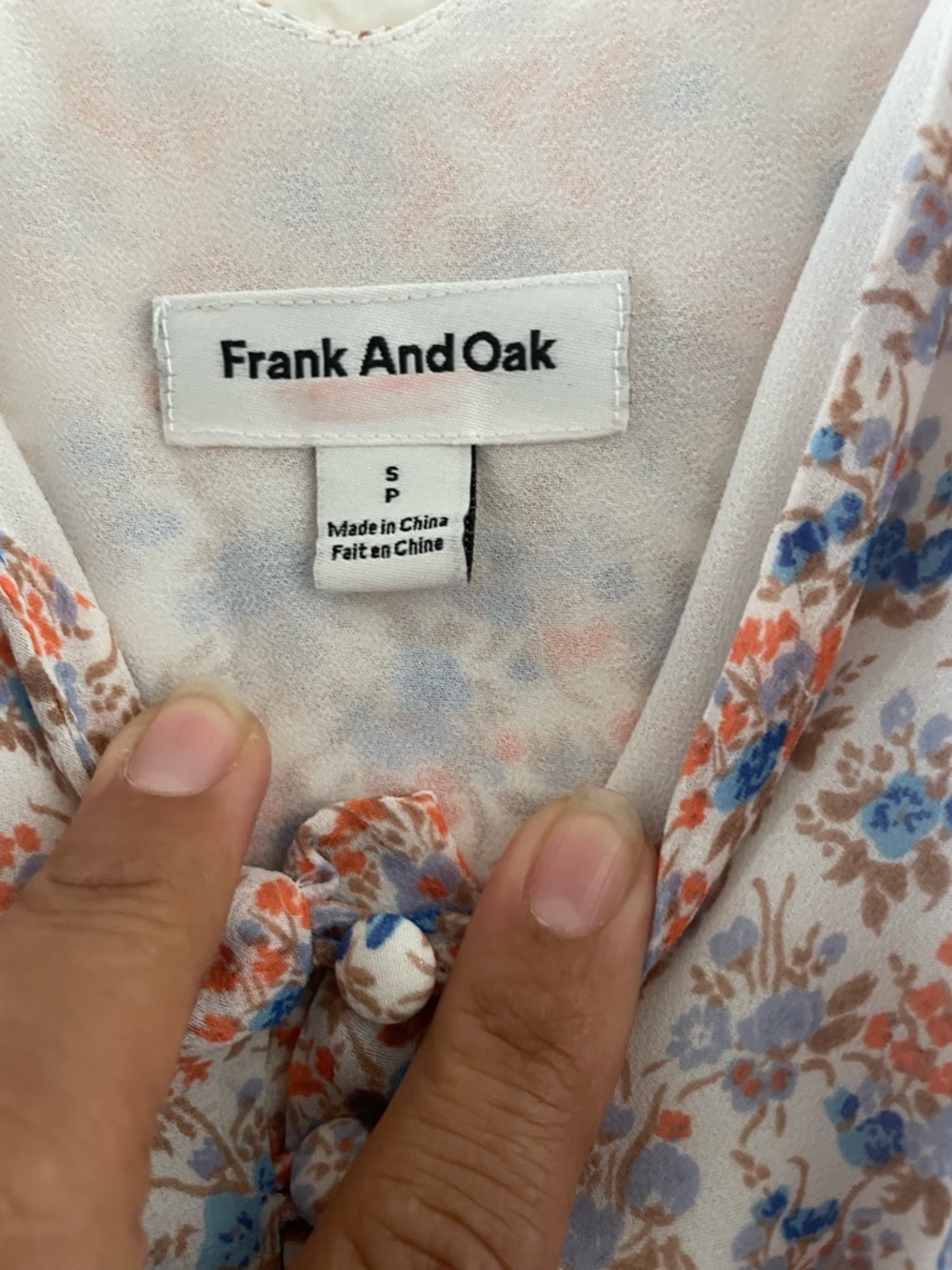 Antropologie Frank and Oak Floral-Print Button-Up Slip Cami in Blue - Picture 3 of 3